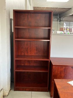 Cherry Laminate 4-Shelf Bookshelves 