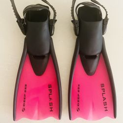 Deep See Splash Flippers Fins Kids S-M 9-13 Pink