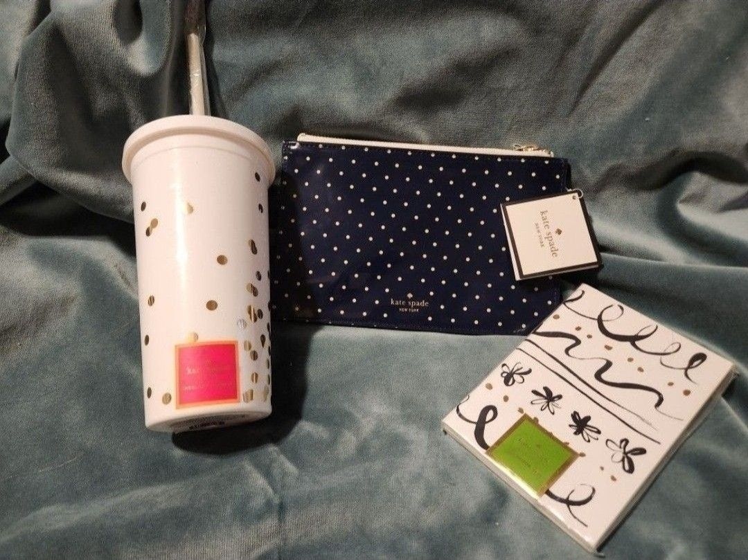 ♠️ Brand New Kate Spade ♠️ 3 Peice Gift Set- Girl's Back To School Set / Tumbler, 2 Set Notepad & Pencil Case / Wallet Pouch For The Purse - Coupons