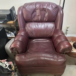 Burgundy, Leather Chair