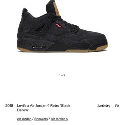 Jordan 4 Levi’s Retro Black Denim