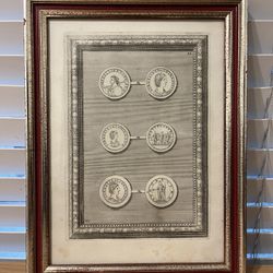 Antique Roman Coin Engraving Art