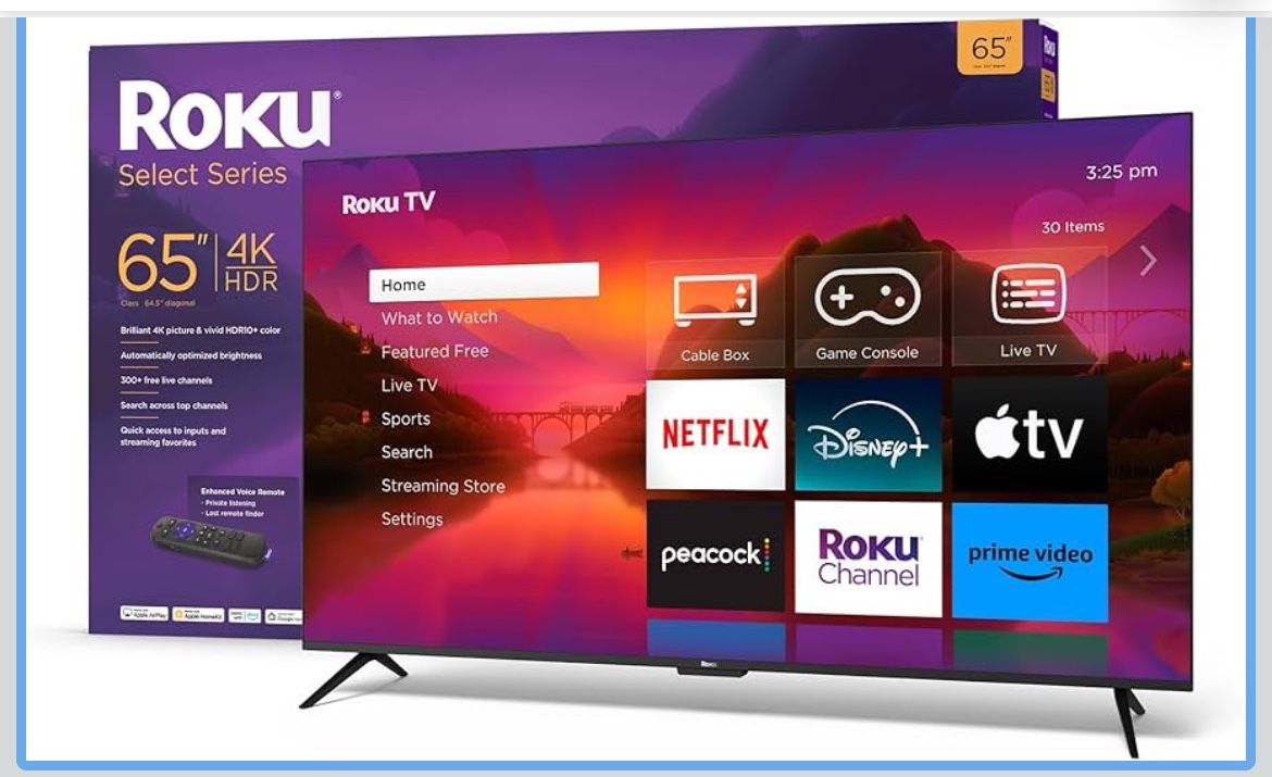 65” Roku Tv With Wall Mount