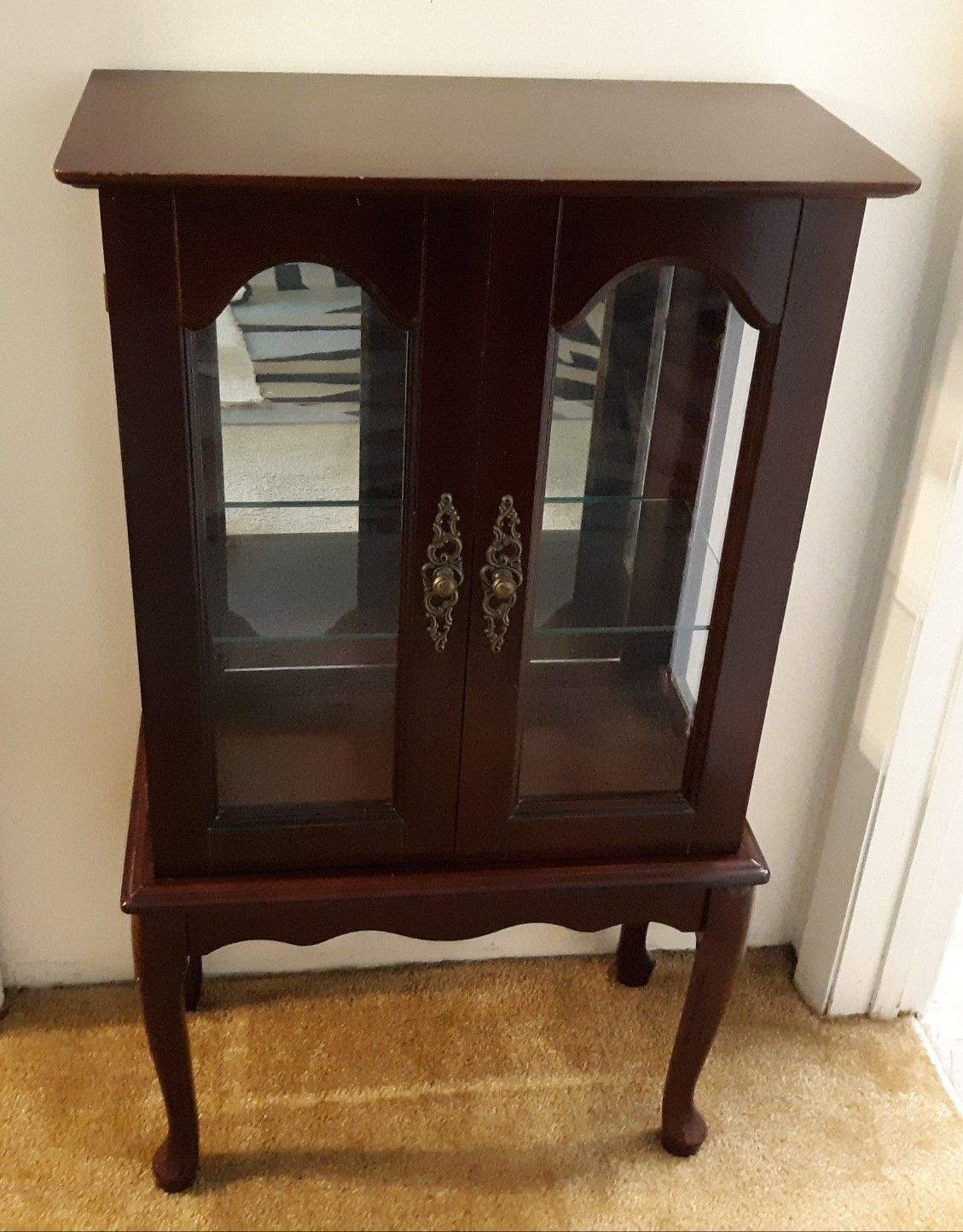 Cherry wood china cabinet/collectable cabinet