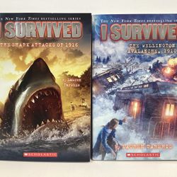 I Survived Books The Shark Attacks of 1916 & The Wellington Avalanche 1910