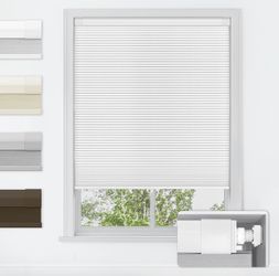 LazBlinds No Tools No Drill Cordless Cellular Shades, Blackout Light Blocking Honeycomb Shades for Home