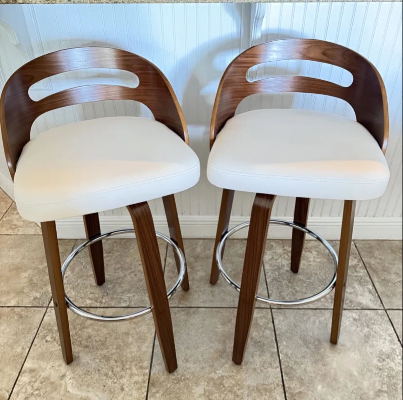 A pair of counter stools