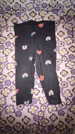 Kids Black Rainbow Print Leggings
