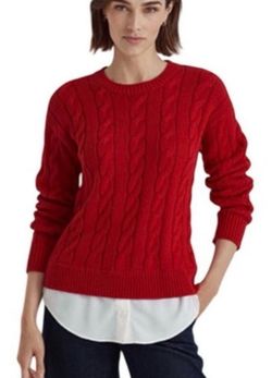 Talbots Vibrant Red Crewneck Sweater