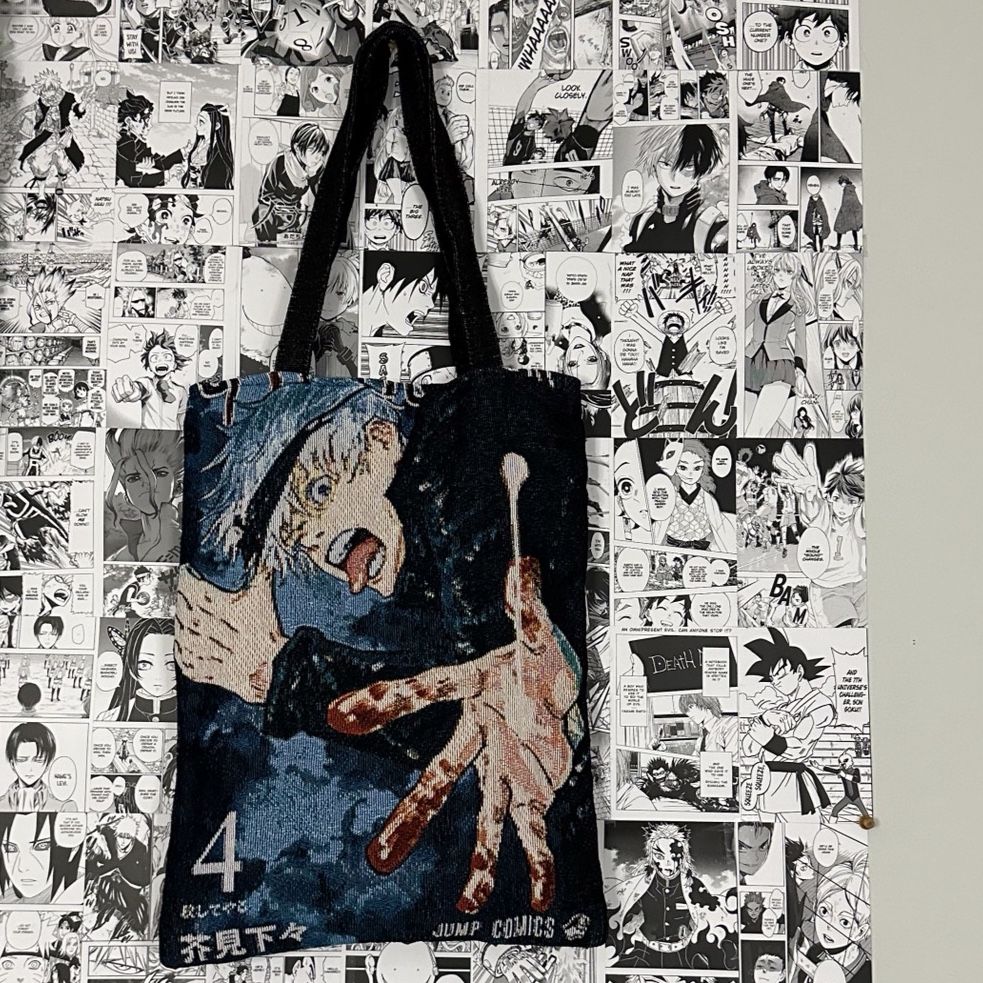 Gojo Jujutsu Kaisen Manga Cover Anime Tapestry Tote Bag