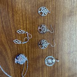 Silver And Rose gold jewelry Set 