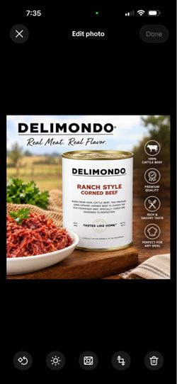 DELIMONDO Ranch Style Corned Beef Canned Meat Beef Pantry Item, 380 g , exp 2029