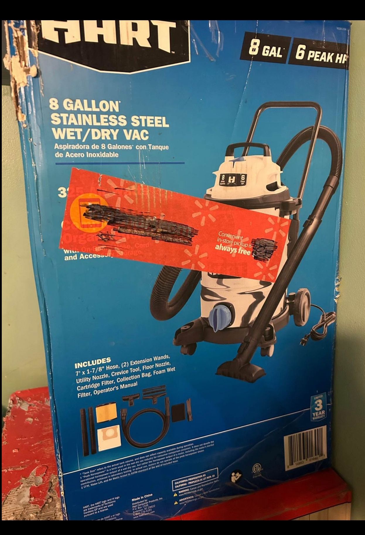 Hart wet/Dry Vac (brand new never opened)