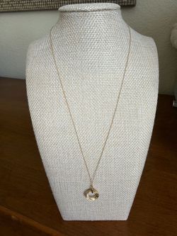 Gold plated Chain Necklace with Ring Pendant