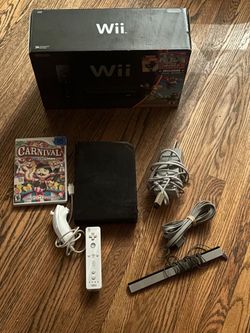 Nintendo Wii Black Console Bundle with Box