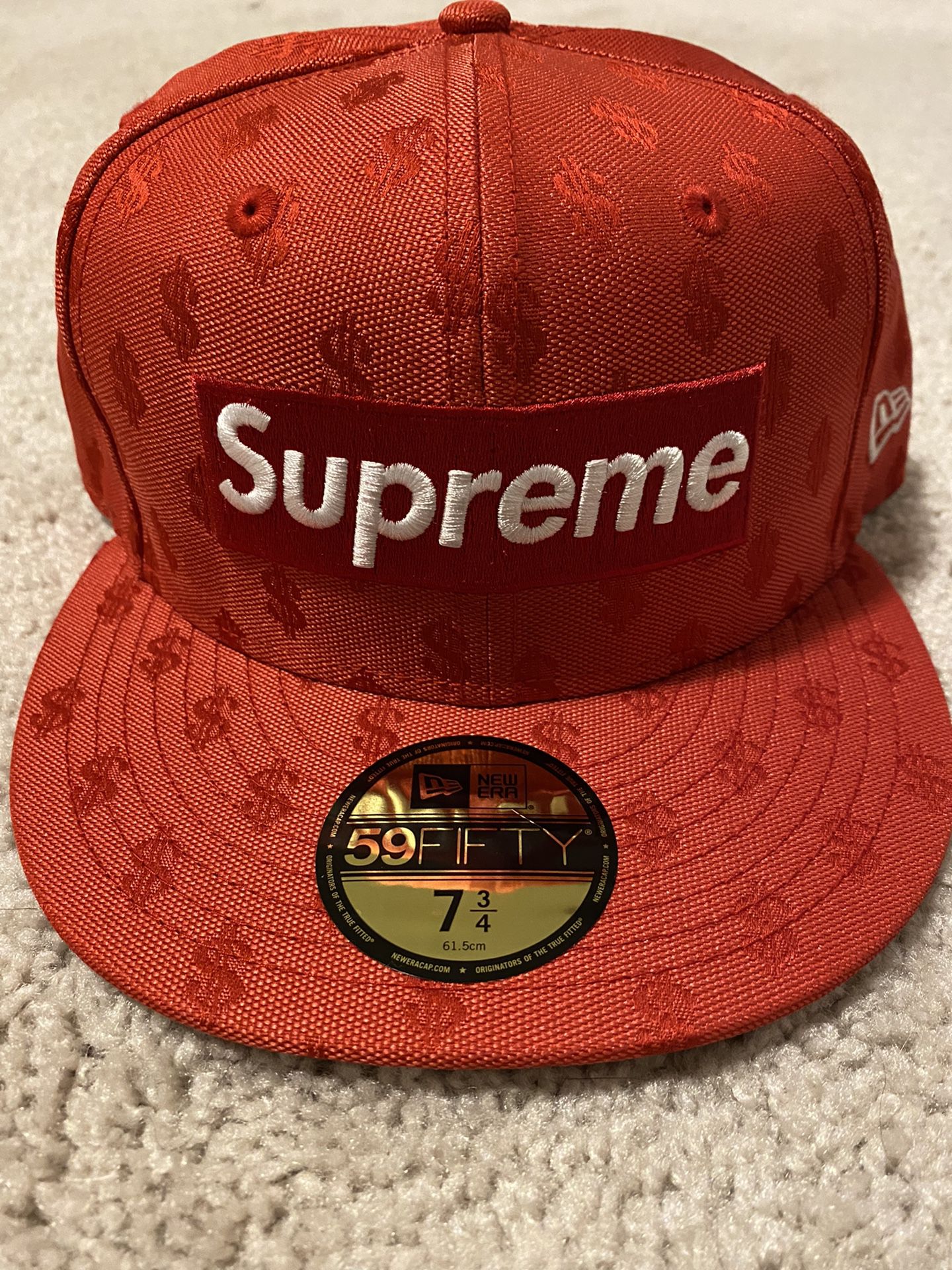 Brand New Supreme New Era Box Logo Monogram Fitted Hat 7 3/4