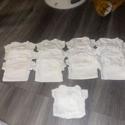 Newborn Baby Onesies Short-Sleeve  White Bodysuits 13pk