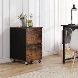  2 Drawer File Cabinet               brown 