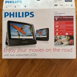 Philips Two 9” Portable DVD Players widescreen 