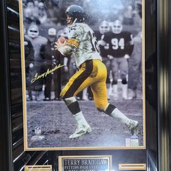 Steelers Terry Bradshaw Signed, Tri-Star Certified, Custom-Framed Photo Display Piece 