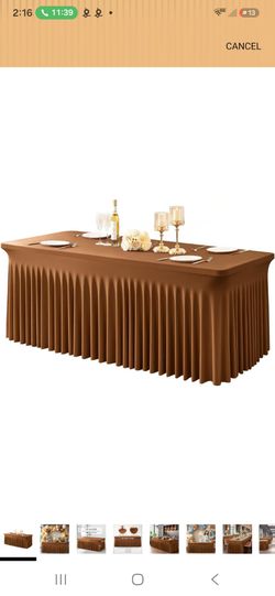 Brown spandex tablecloth for 6ft table (firm price)