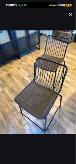 Set Of Two Counter Height Metal Barstools