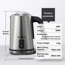  Secura Milk Frother, Electric Milk Steamer Stainless