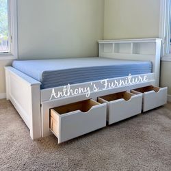 New Full Bed With Drawers And Mattress 