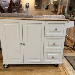 Kitchen Cart On Wheels (Extra Counter Top 