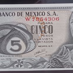 Mexican $5 Pesos Bill