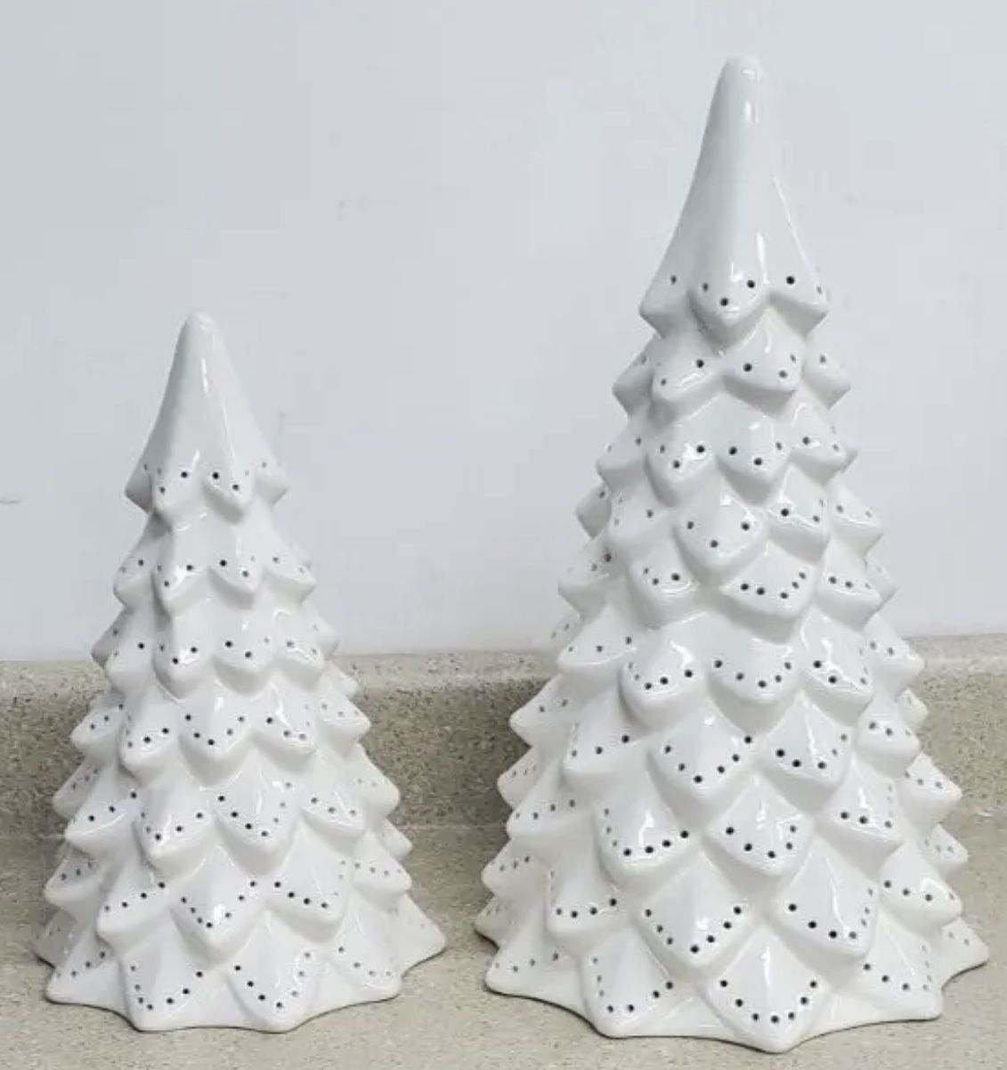 Ceramic Christmas Tree Led Christmas Trees White Set of 2 #1609293 Costco