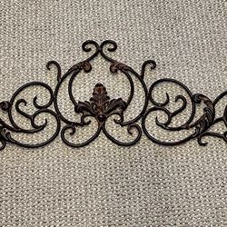 Beautiful Ornate Brown Wrought Iron Wall Art Decor