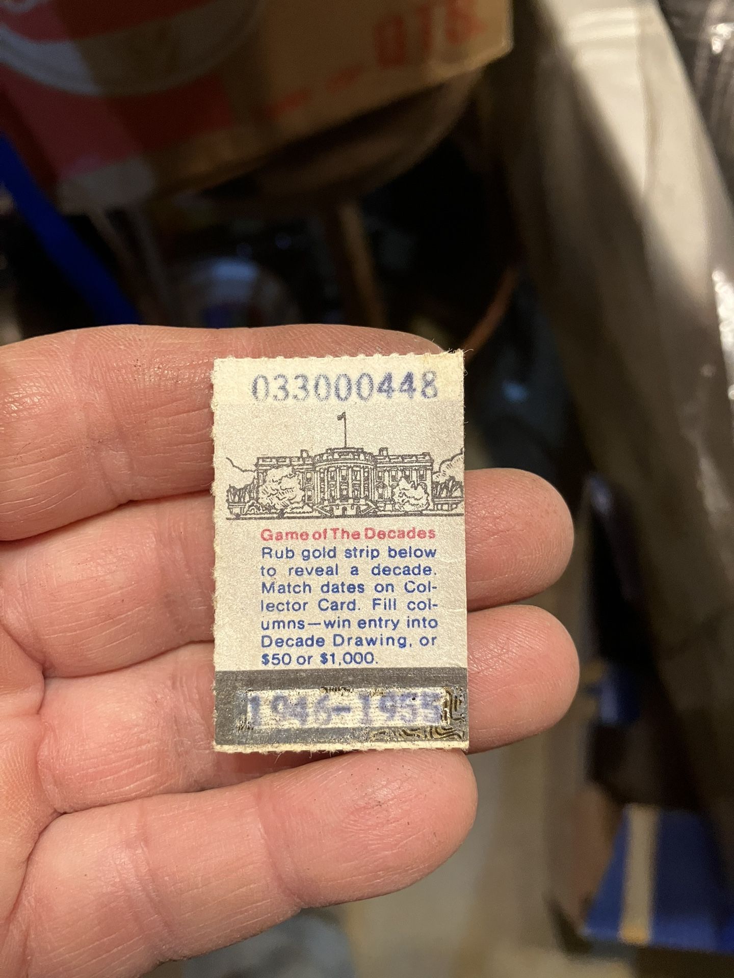 Rare One of the first lotto tickets, scratch, offs lottery New Jersey