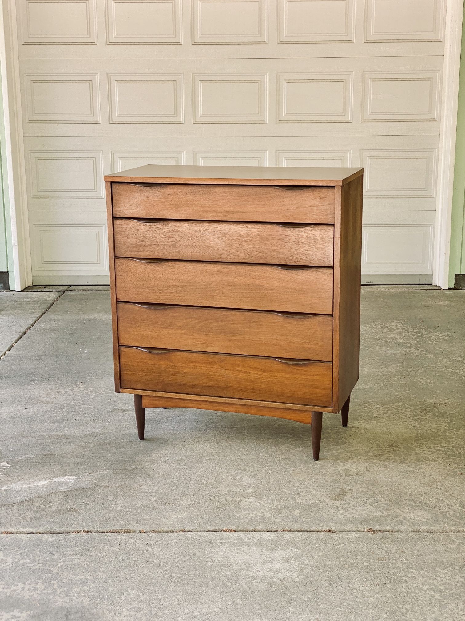 Restored Mid Century Walnut Highboy Dresser