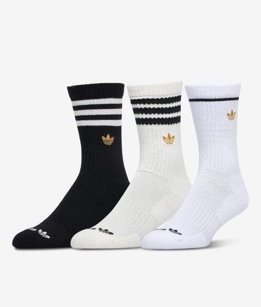 Adidas Original Crew Trefoil Socks Large New