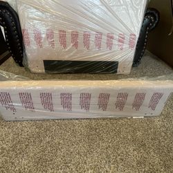 Twin size pink fabric headboard/footboard