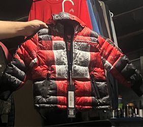 Paisley Puffer Jacket with Hood