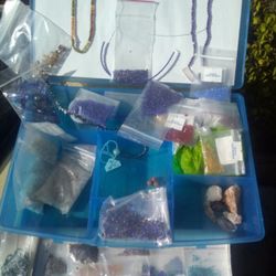 Vintage Czech Beads Natural Amythest Lapis Crystals Citrine Carved Beads