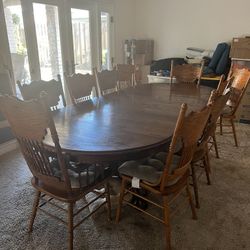 Oak Extra Long Dining Room Table