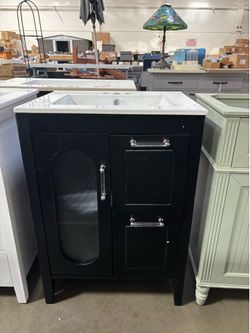 New assembled. 24" Bathroom Vanity with Sink, Free Standing Single Basin Vanity Set