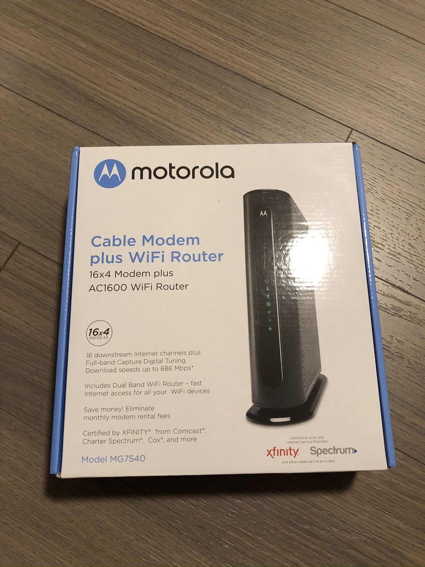 Motorola MG7540 modem + AC1600 wifi router