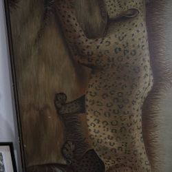 Hand Painted Leopard Painting