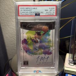 Ja morant 2020 rookie year impeccable auto 10 /8