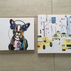 Z Gallerie canvas wall hanging posters 2 available NEW