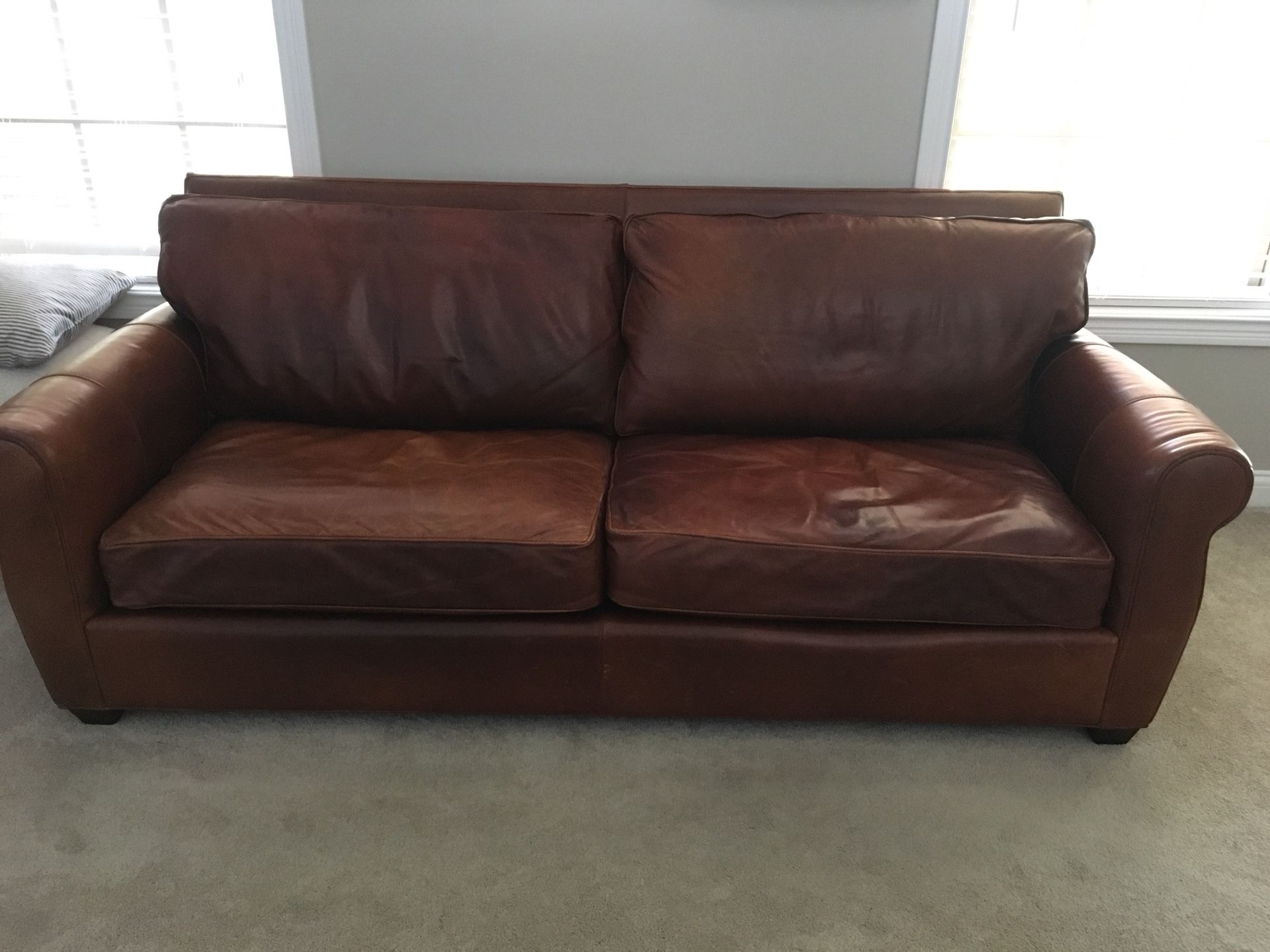Arhaus leather coach for sale.