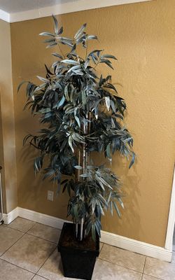 7 Ft ARTIFICIAL BAMBOO TREE…Metal Base 14” W…(SEE ALL PICTURES) $95