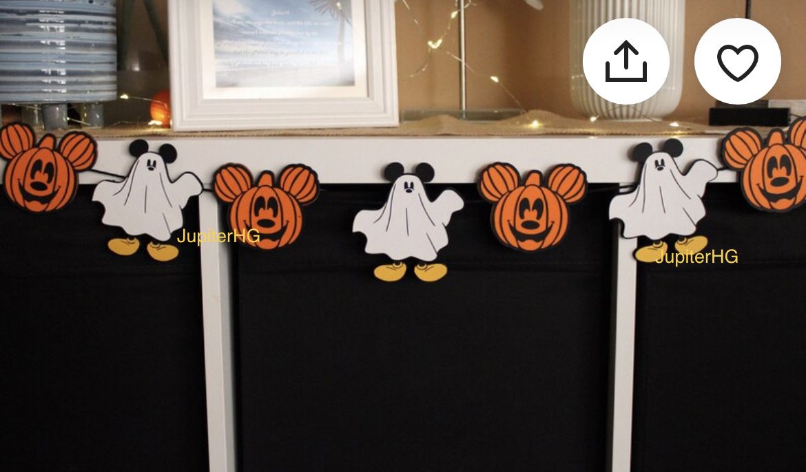 Mickey Halloween Decor, Disney Halloween Banner 