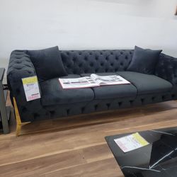 New Sofa In Black Velvet