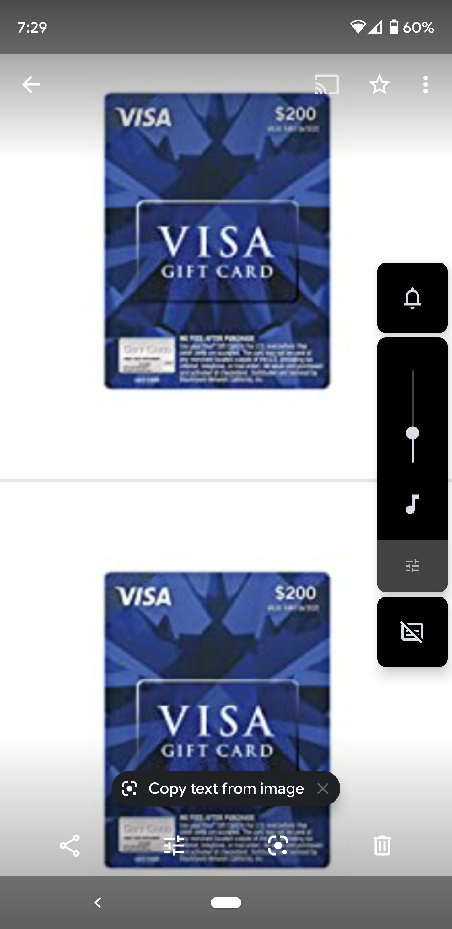 Selling visa cards