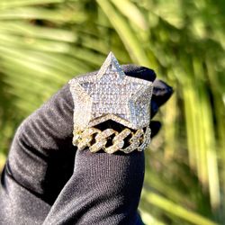 14k Gold Diamond Cuban Ring